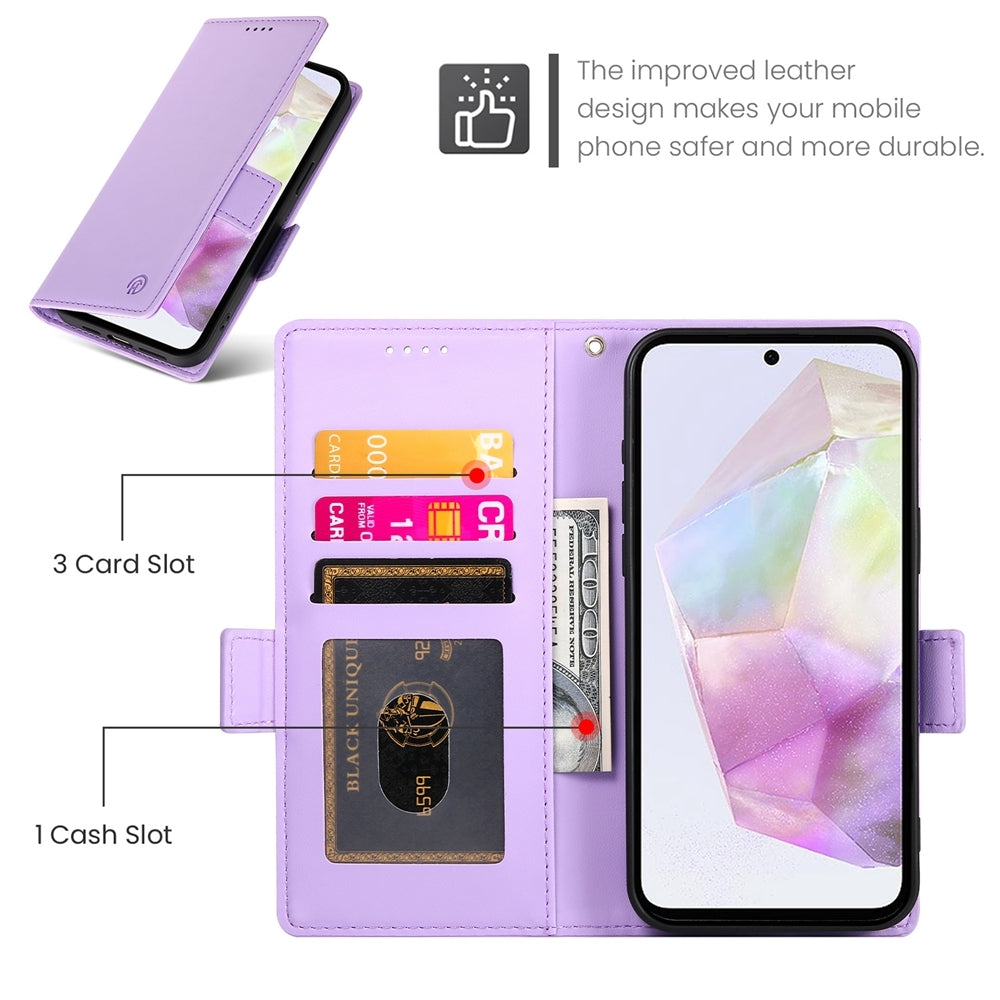 Samsung Galaxy A35 5G Magnetic Leather Wallet Case with Card Slots, Stand Function & Full Protection