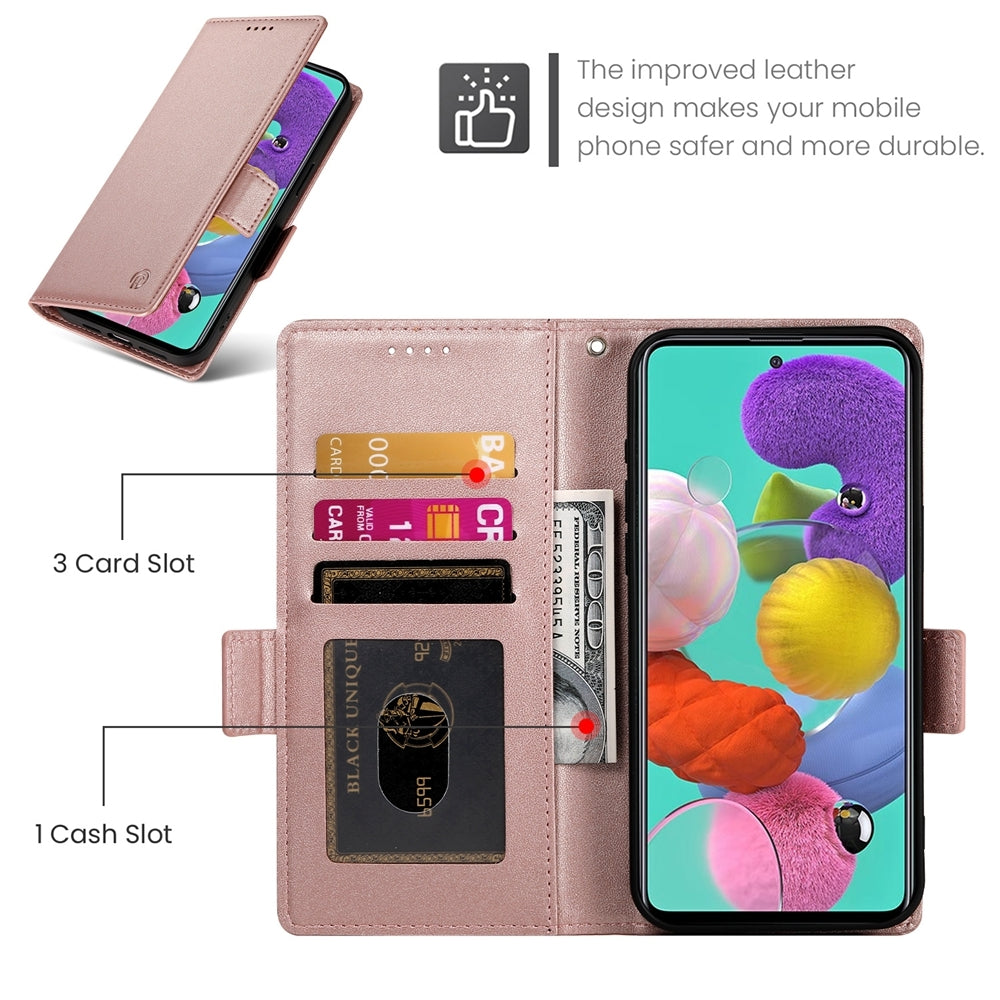 Samsung Galaxy A51 4G Magnetic Leather Wallet Case with Card Slots, Stand Function & Full Protection