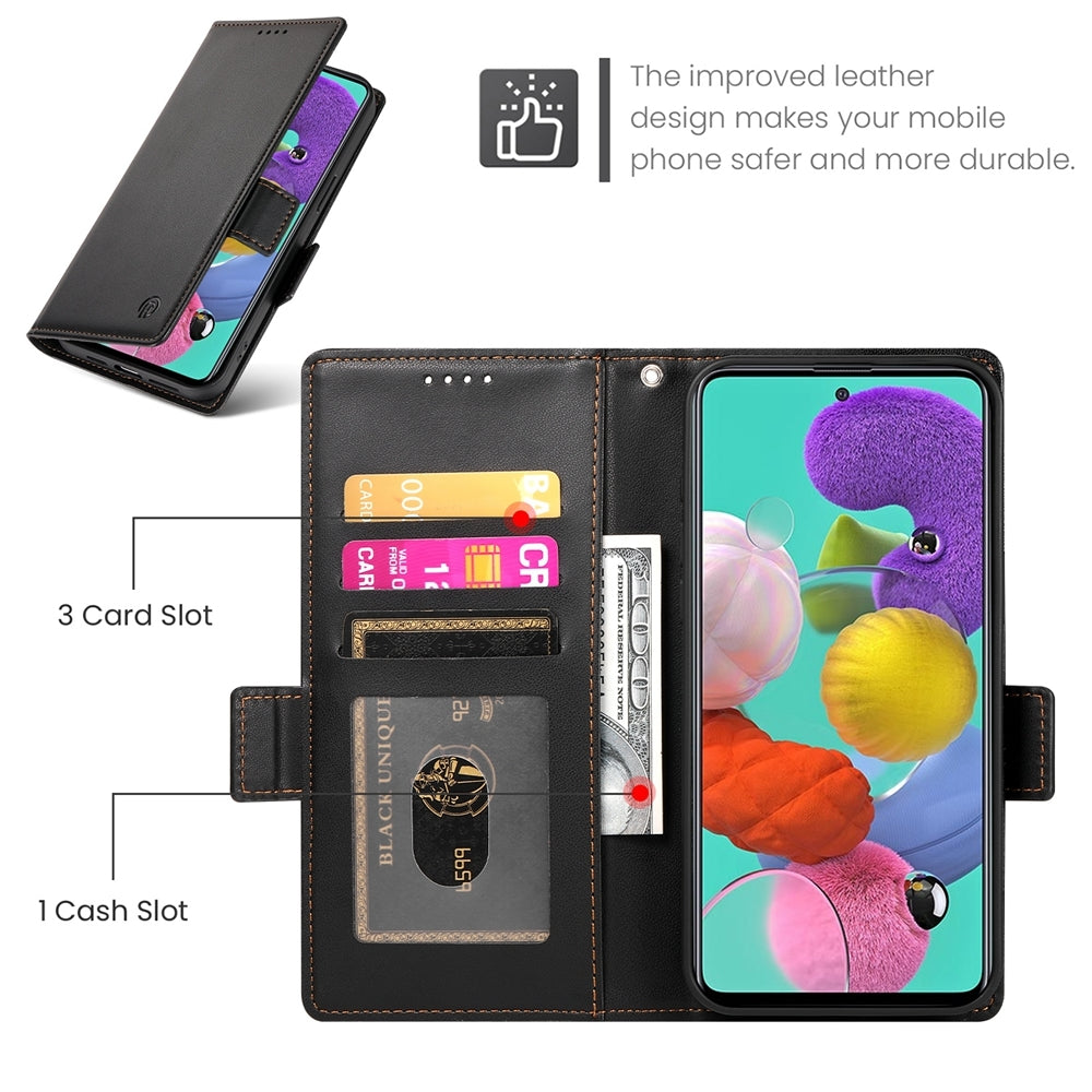 Samsung Galaxy M40s Magnetic Leather Wallet Case with Card Slots, Stand Function & Full Protection