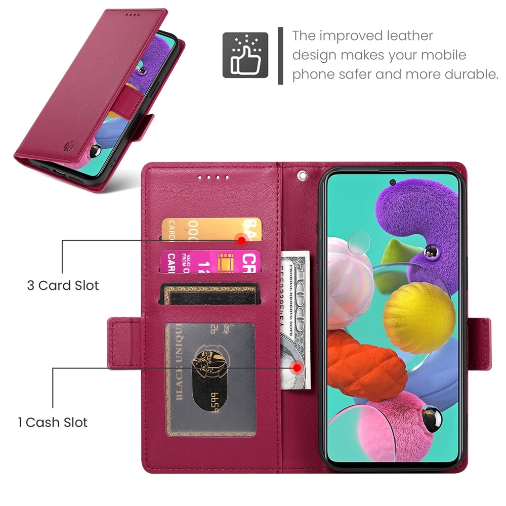 Samsung Galaxy A51 4G Magnetic Leather Wallet Case with Card Slots, Stand Function & Full Protection