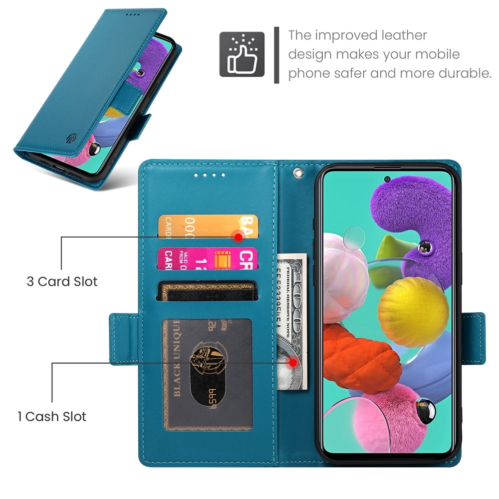 Samsung Galaxy A51 4G Magnetic Leather Wallet Case with Card Slots, Stand Function & Full Protection