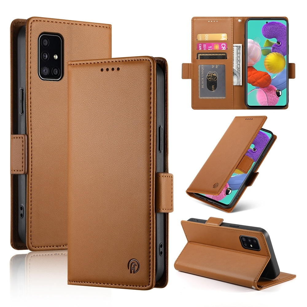 Samsung Galaxy M40s Magnetic Leather Wallet Case with Card Slots, Stand Function & Full Protection