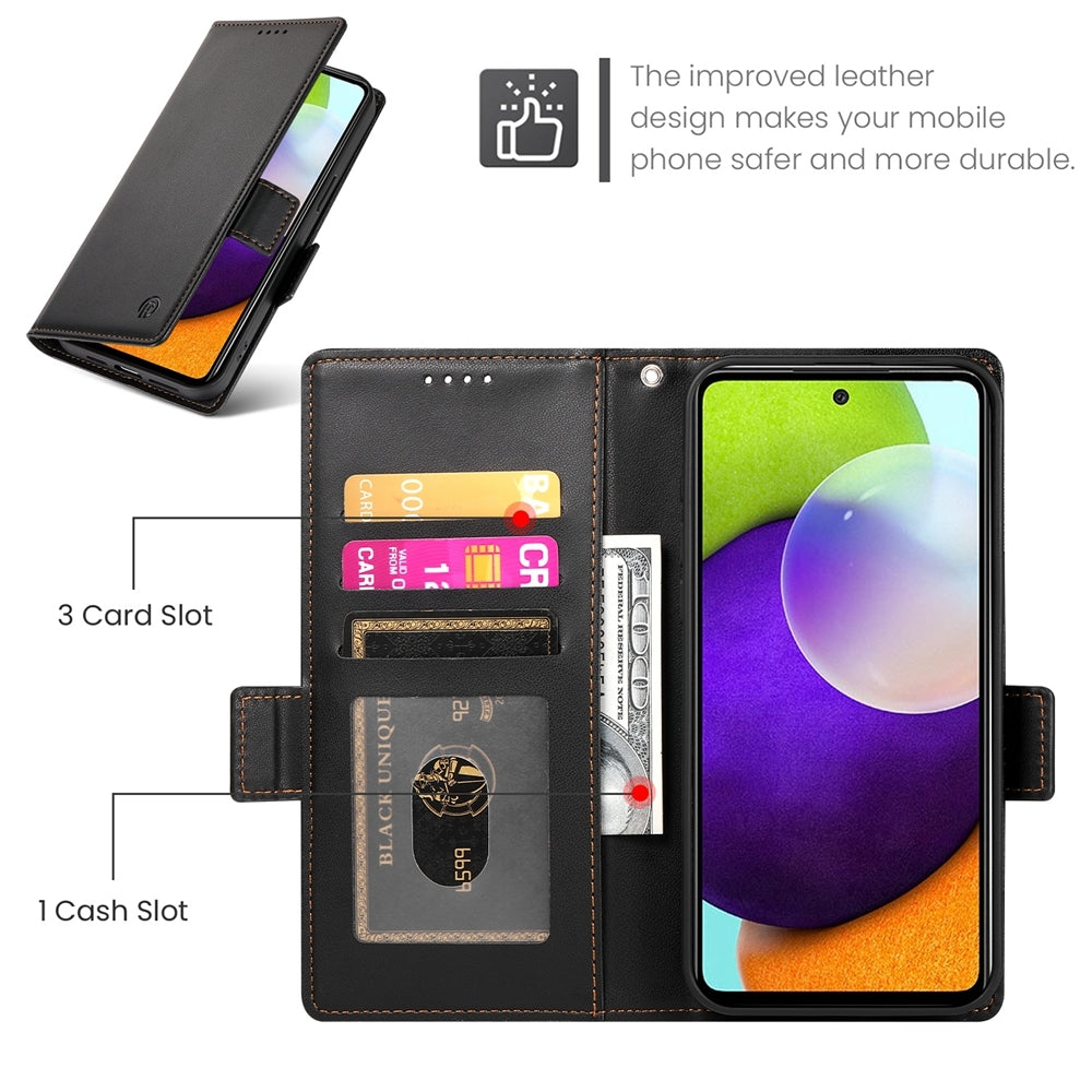 Samsung Galaxy A52 4G/5G Magnetic Leather Wallet Case with Card Slots, Stand Function & Full Protection