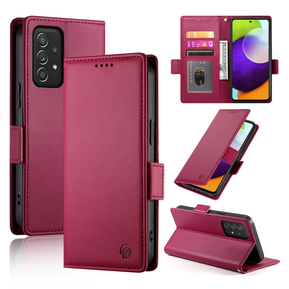 Samsung Galaxy A52 4G/5G Magnetic Leather Wallet Case with Card Slots, Stand Function & Full Protection
