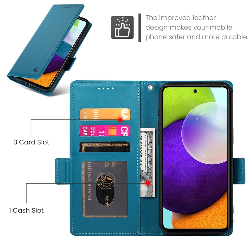 Samsung Galaxy A52 4G/5G Magnetic Leather Wallet Case with Card Slots, Stand Function & Full Protection