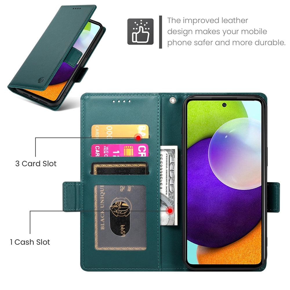 Samsung Galaxy A52 4G/5G Magnetic Leather Wallet Case with Card Slots, Stand Function & Full Protection