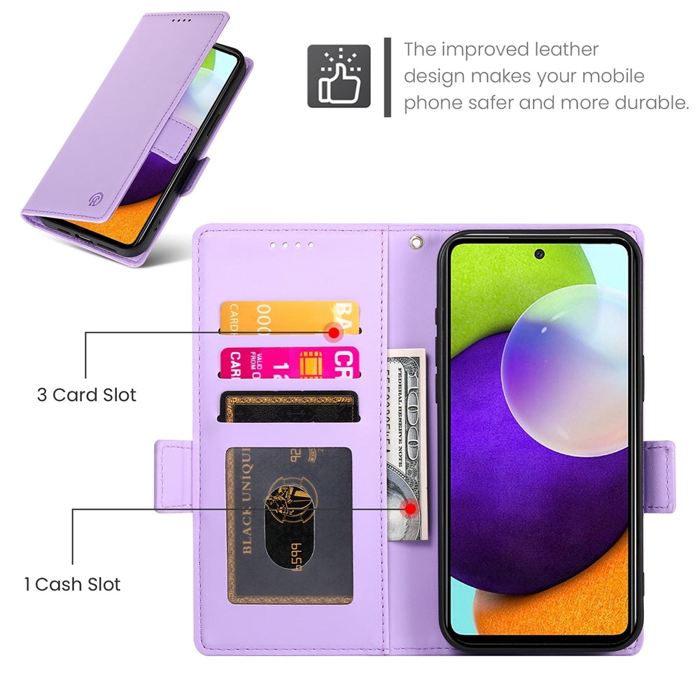 Samsung Galaxy A52 4G/5G Magnetic Leather Wallet Case with Card Slots, Stand Function & Full Protection