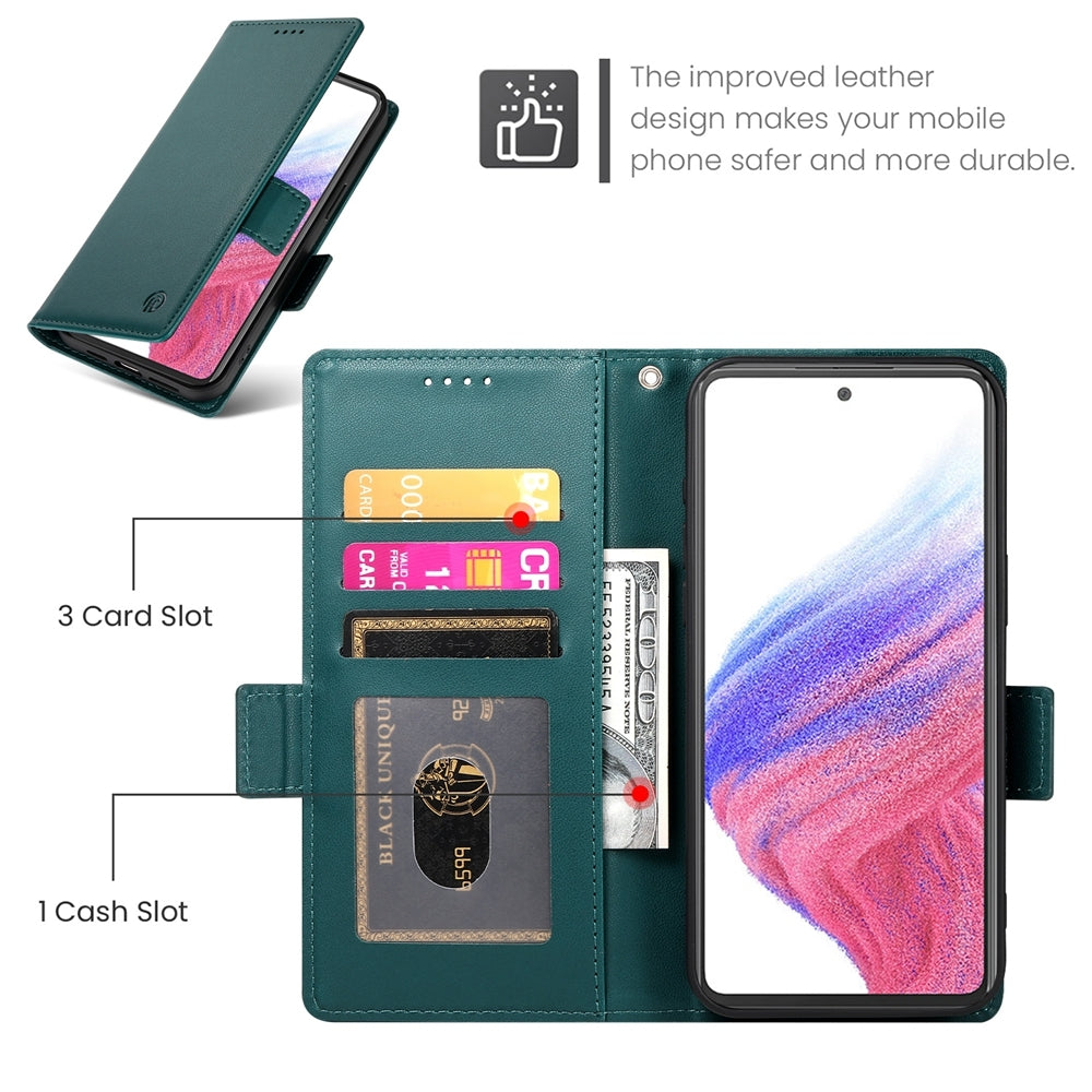 Samsung Galaxy A53 5G Magnetic Leather Wallet Case with Card Slots, Stand Function & Full Protection