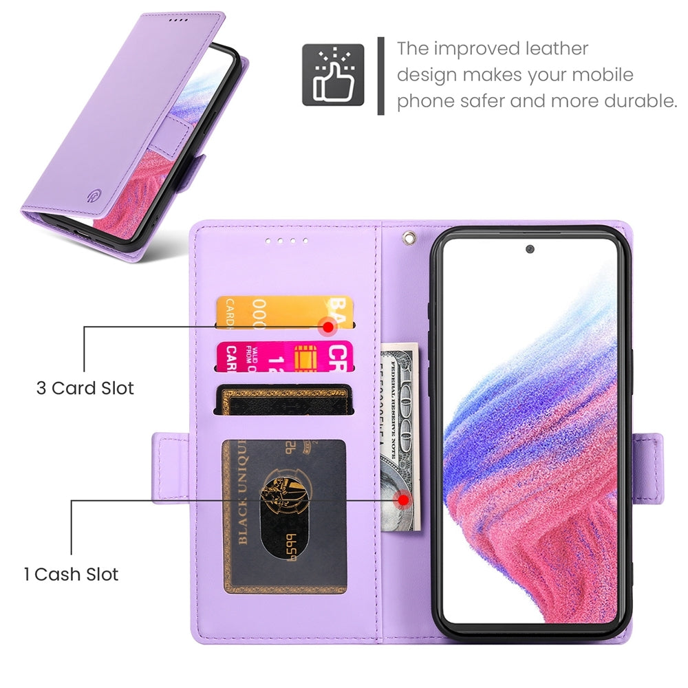 Samsung Galaxy A53 5G Magnetic Leather Wallet Case with Card Slots, Stand Function & Full Protection