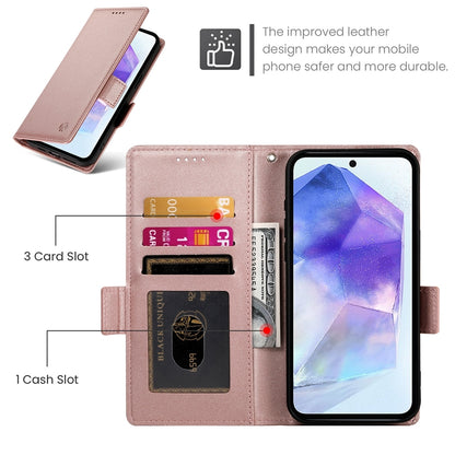 Samsung Galaxy A55 5G Magnetic Leather Wallet Case with Card Slots, Stand Function & Full Protection