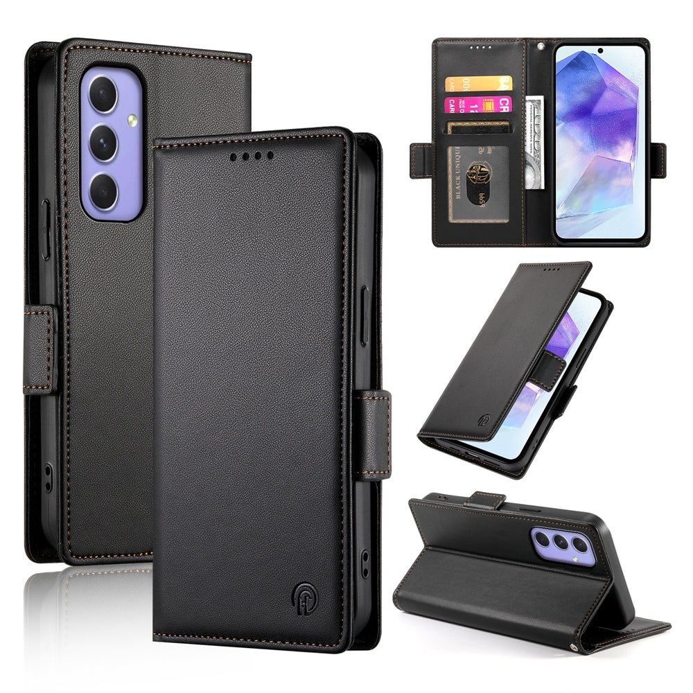 Samsung Galaxy A55 5G Magnetic Leather Wallet Case with Card Slots, Stand Function & Full Protection