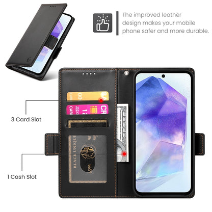 Samsung Galaxy A55 5G Magnetic Leather Wallet Case with Card Slots, Stand Function & Full Protection