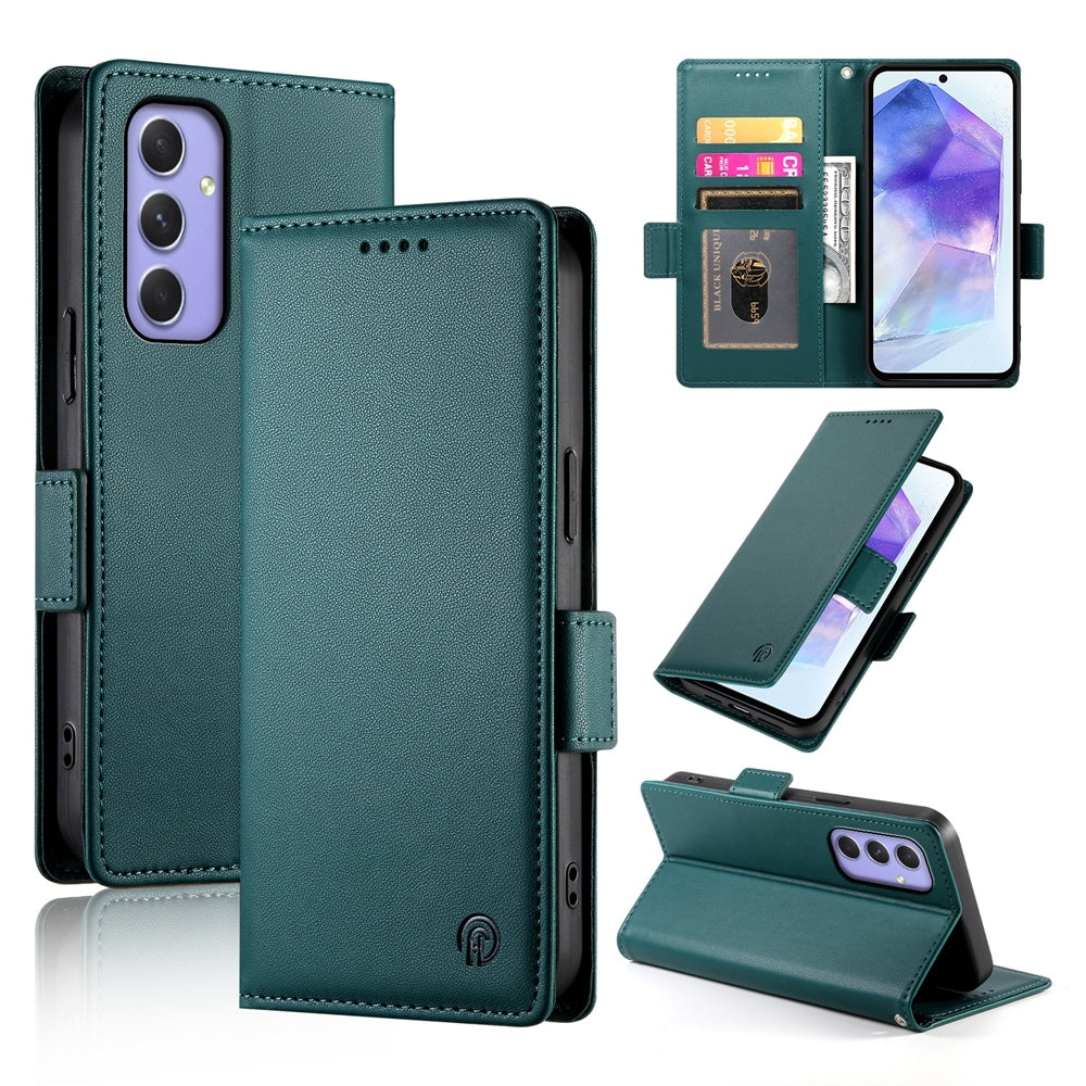 Samsung Galaxy A55 5G Magnetic Leather Wallet Case with Card Slots, Stand Function & Full Protection