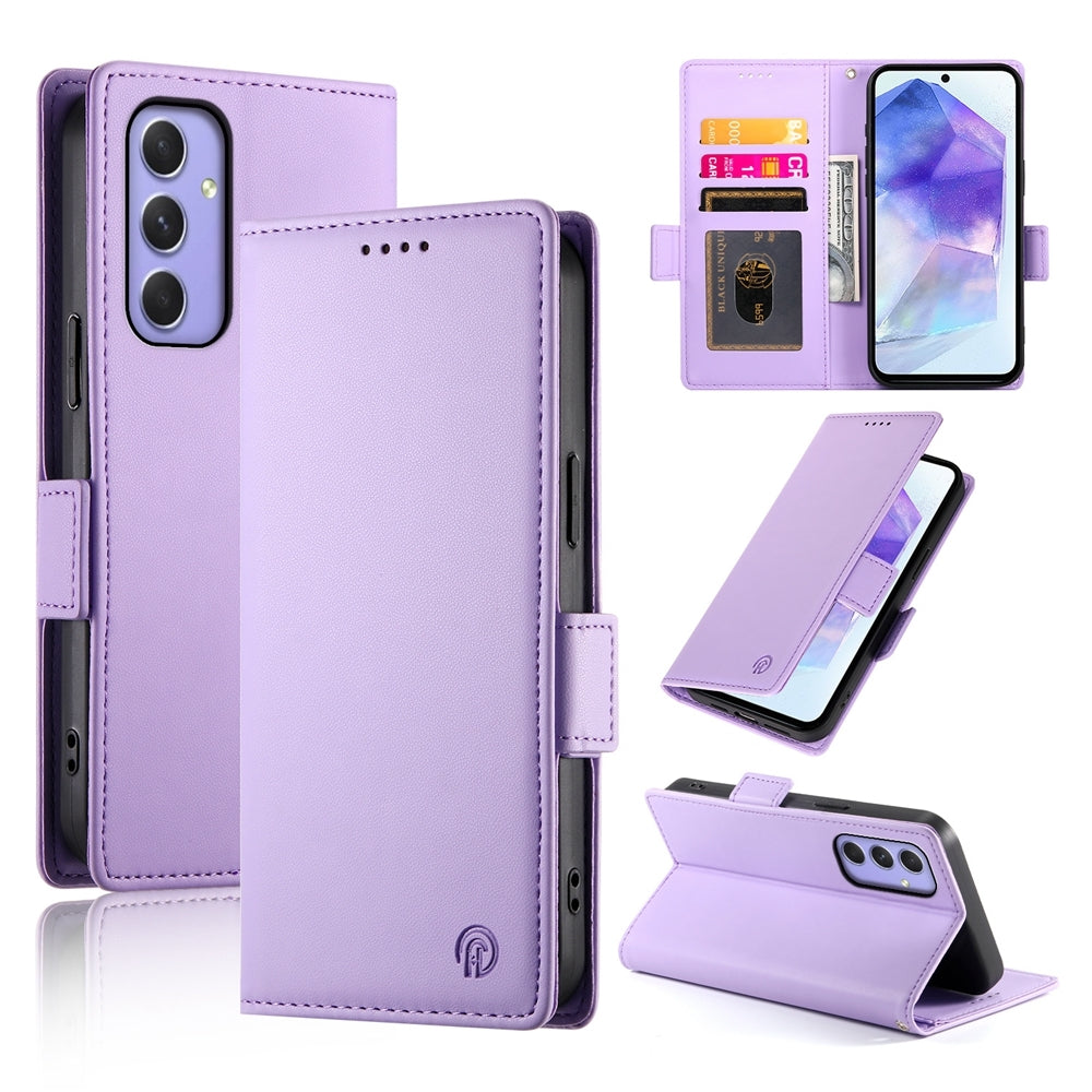 Samsung Galaxy A55 5G Magnetic Leather Wallet Case with Card Slots, Stand Function & Full Protection