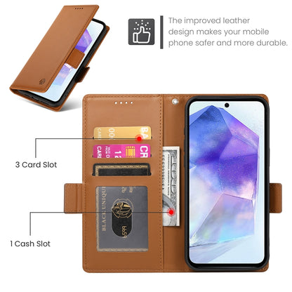 Samsung Galaxy A55 5G Magnetic Leather Wallet Case with Card Slots, Stand Function & Full Protection