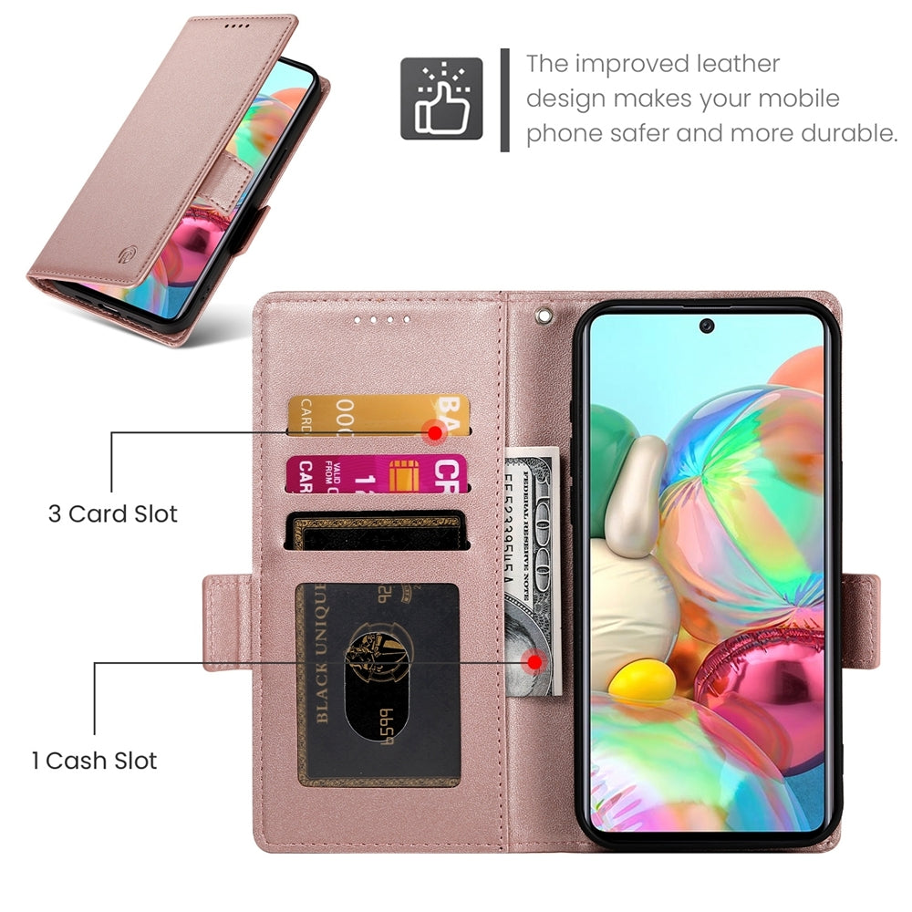 Samsung Galaxy A71 4G Magnetic Leather Wallet Case with Card Slots, Stand Function & Full Protection