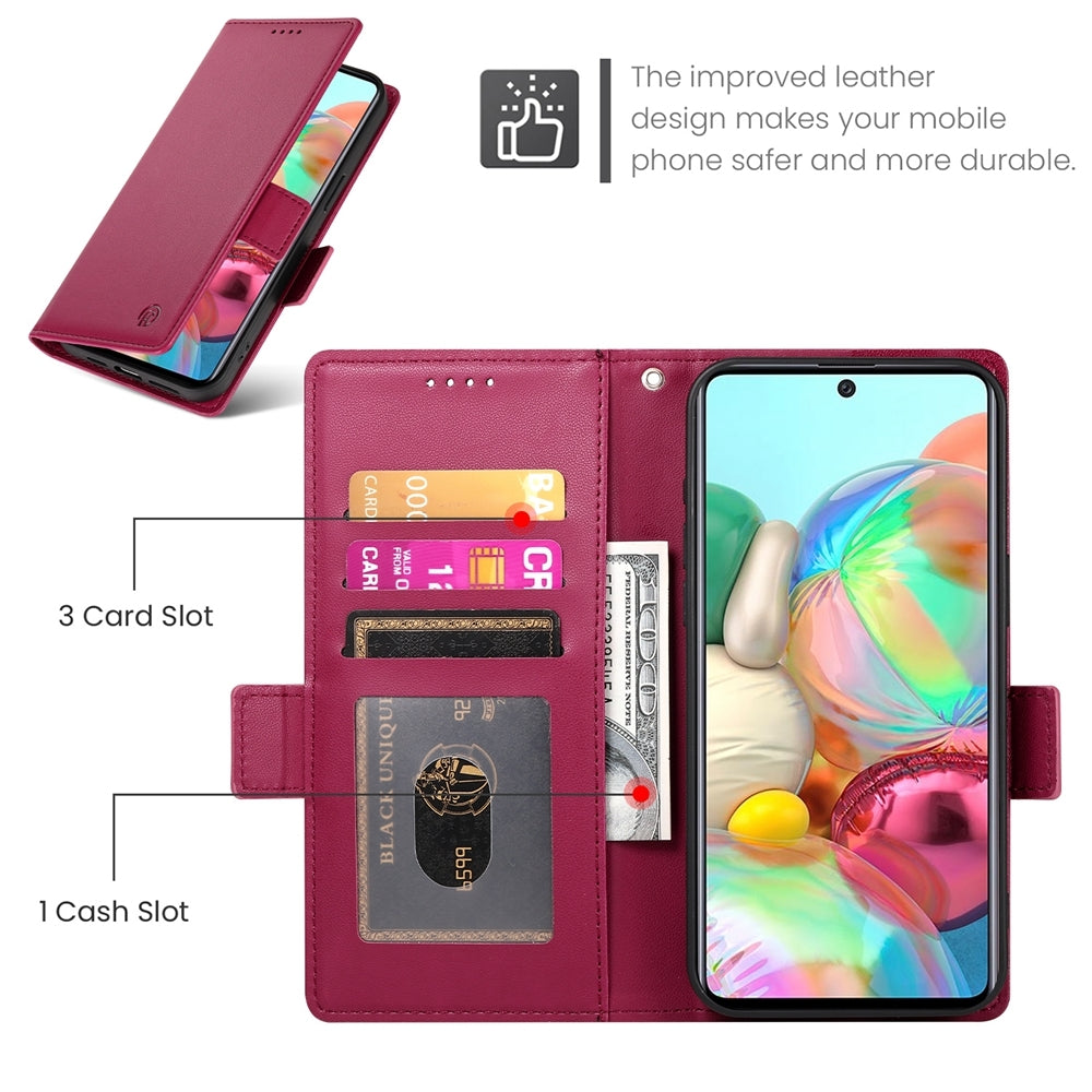 Samsung Galaxy A71 4G Magnetic Leather Wallet Case with Card Slots, Stand Function & Full Protection