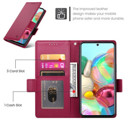 Samsung Galaxy A71 4G Magnetic Leather Wallet Case with Card Slots, Stand Function & Full Protection