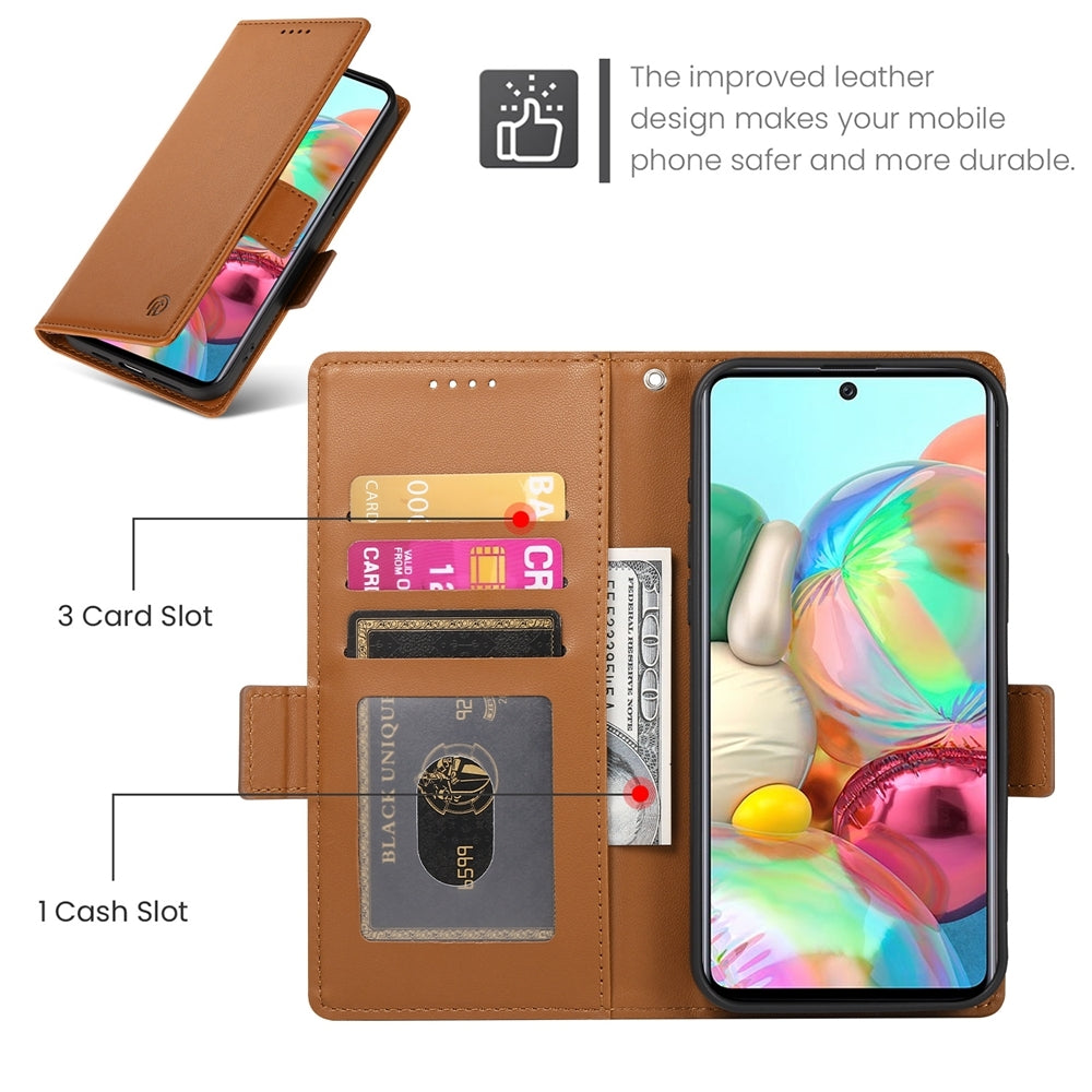 Samsung Galaxy A71 4G Magnetic Leather Wallet Case with Card Slots, Stand Function & Full Protection