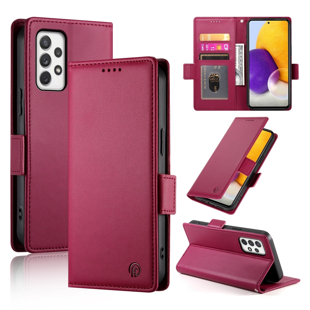 Samsung Galaxy A72 4G/5G Magnetic Leather Wallet Case with Card Slots, Stand Function & Full Protection