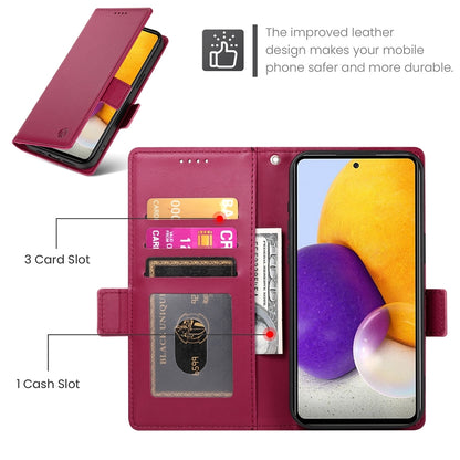 Samsung Galaxy A72 4G/5G Magnetic Leather Wallet Case with Card Slots, Stand Function & Full Protection