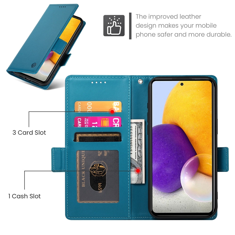 Samsung Galaxy A72 4G/5G Magnetic Leather Wallet Case with Card Slots, Stand Function & Full Protection