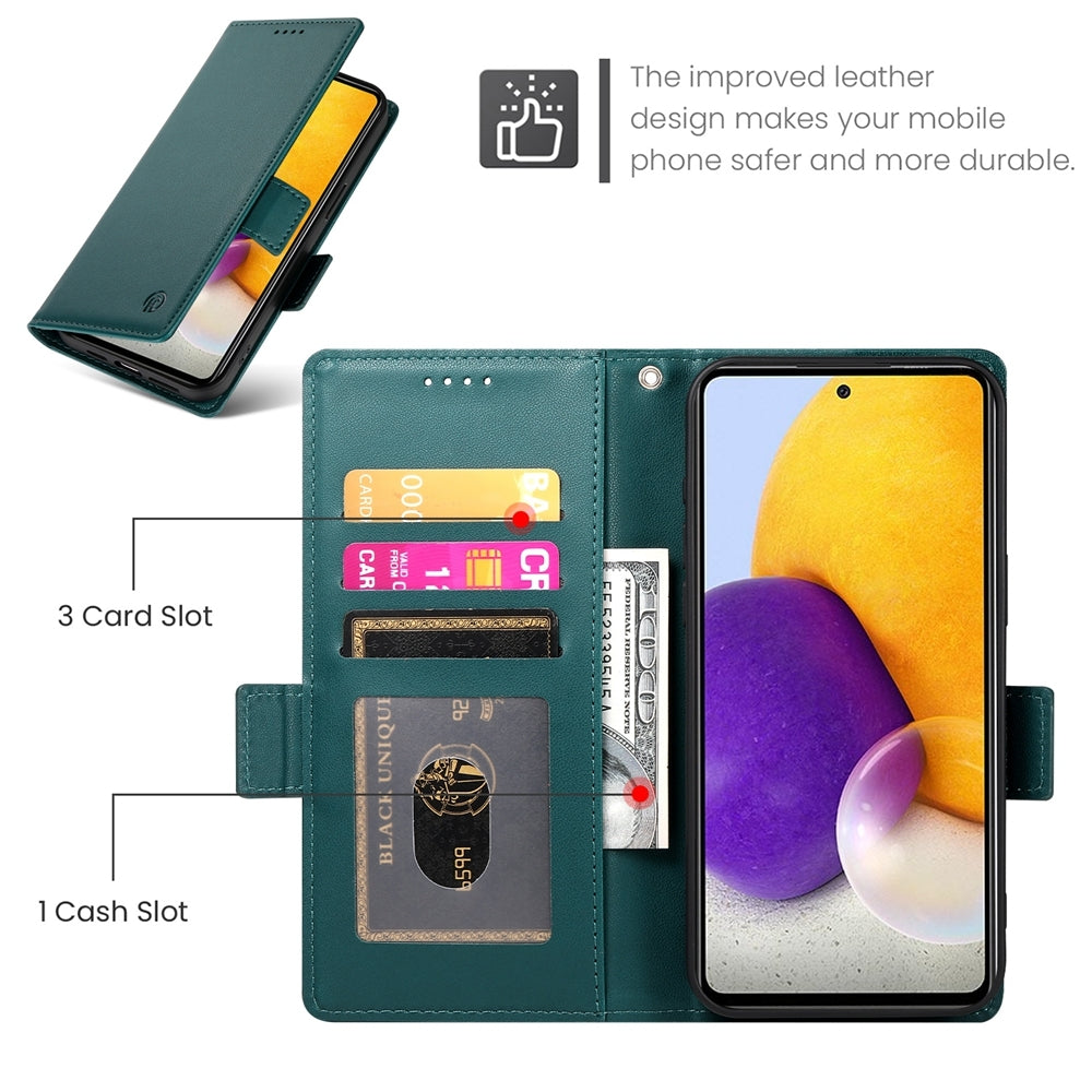Samsung Galaxy A72 4G/5G Magnetic Leather Wallet Case with Card Slots, Stand Function & Full Protection