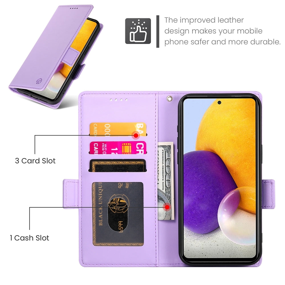 Samsung Galaxy A72 4G/5G Magnetic Leather Wallet Case with Card Slots, Stand Function & Full Protection