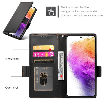 Samsung Galaxy A73 5G Magnetic Leather Wallet Case with Card Slots, Stand Function & Full Protection