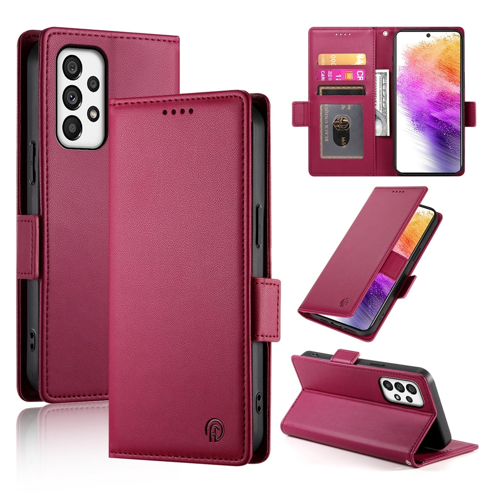 Samsung Galaxy A73 5G Magnetic Leather Wallet Case with Card Slots, Stand Function & Full Protection