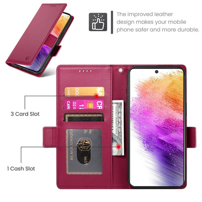 Samsung Galaxy A73 5G Magnetic Leather Wallet Case with Card Slots, Stand Function & Full Protection