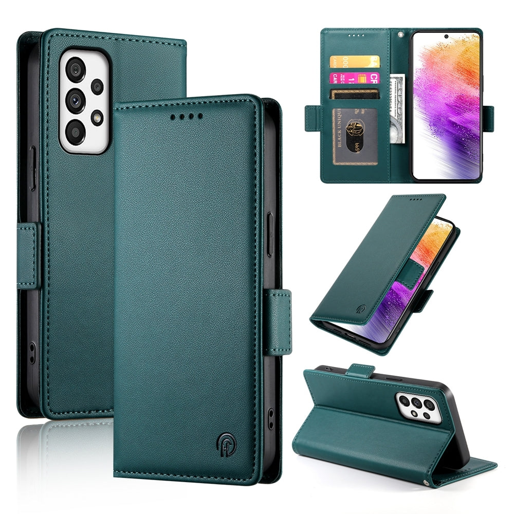 Samsung Galaxy A73 5G Magnetic Leather Wallet Case with Card Slots, Stand Function & Full Protection