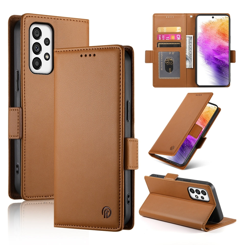 Samsung Galaxy A73 5G Magnetic Leather Wallet Case with Card Slots, Stand Function & Full Protection