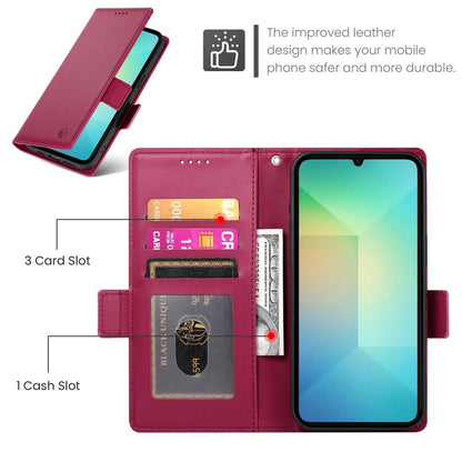 Samsung Galaxy A06 4G Magnetic Leather Wallet Case with Card Slots, Stand Function & Full Protection