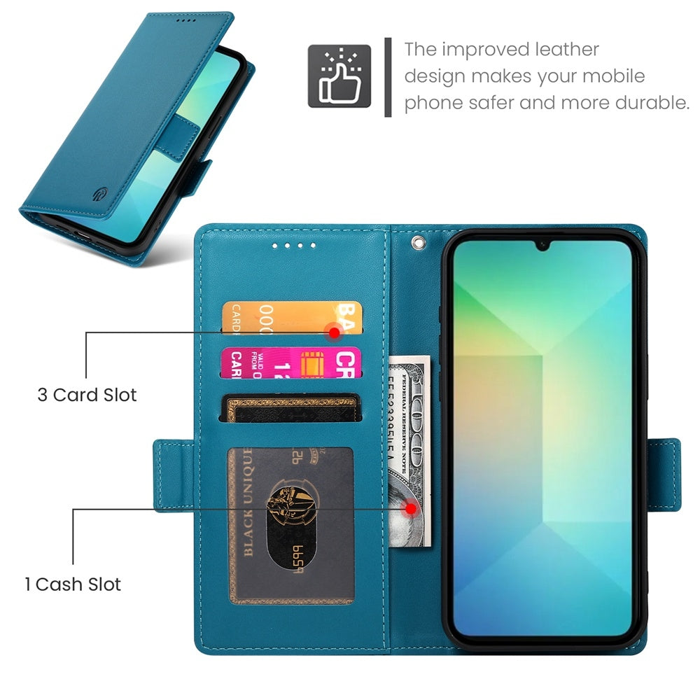Samsung Galaxy A06 4G Magnetic Leather Wallet Case with Card Slots, Stand Function & Full Protection