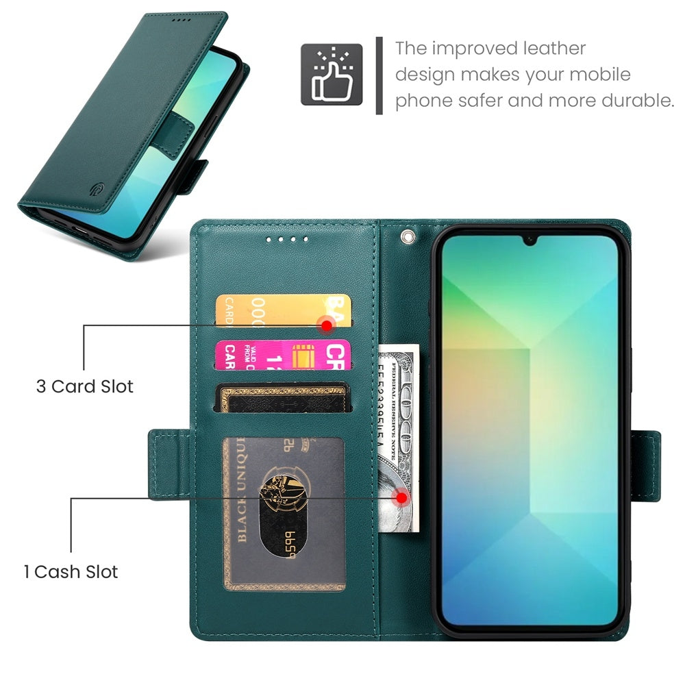 Samsung Galaxy A06 4G Magnetic Leather Wallet Case with Card Slots, Stand Function & Full Protection