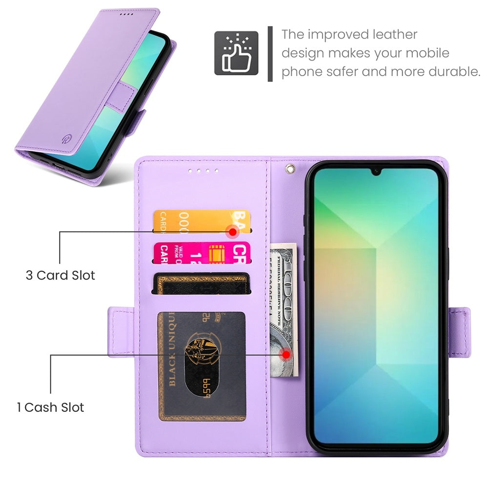 Samsung Galaxy A06 4G Magnetic Leather Wallet Case with Card Slots, Stand Function & Full Protection