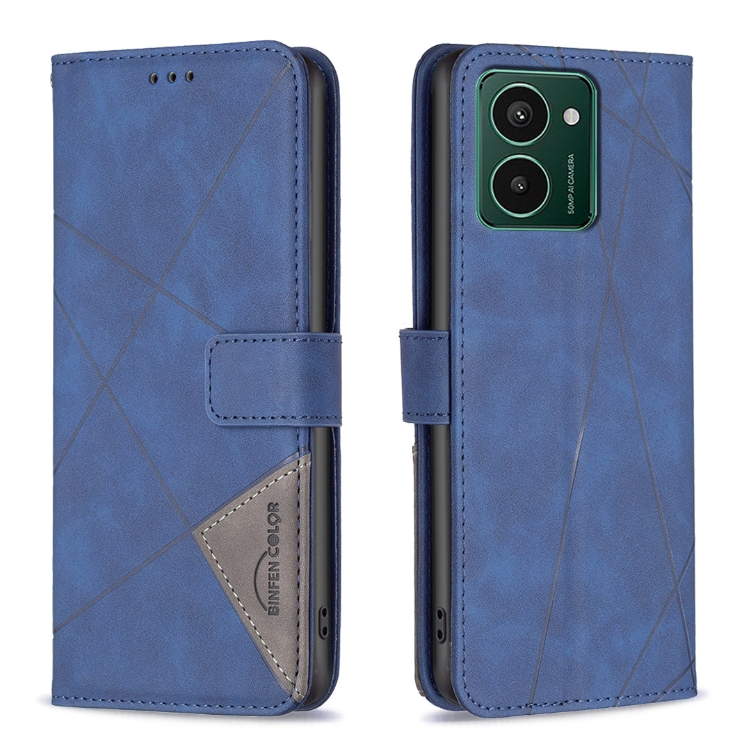 HMD Pulse+ Rhombus Texture Leather Phone Case with Magnetic Buckle and Card Holder