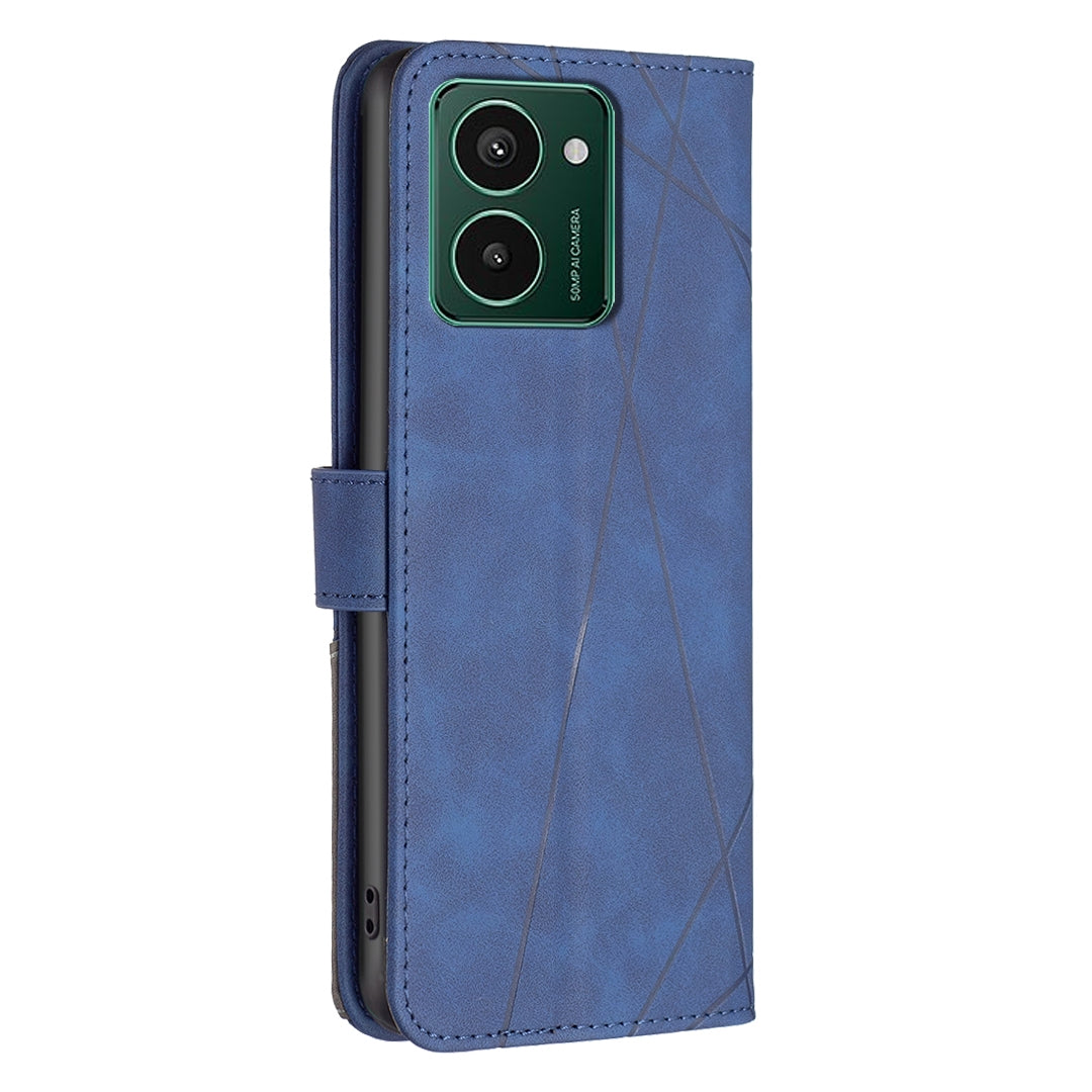 HMD Pulse+ Rhombus Texture Leather Phone Case with Magnetic Buckle and Card Holder