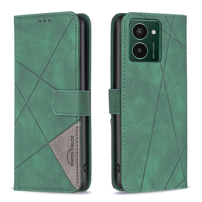 HMD Pulse+ Rhombus Texture Leather Phone Case with Magnetic Buckle and Card Holder