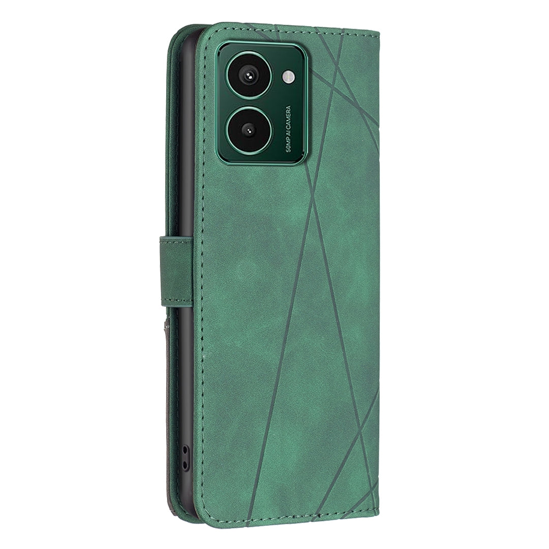 HMD Pulse+ Rhombus Texture Leather Phone Case with Magnetic Buckle and Card Holder