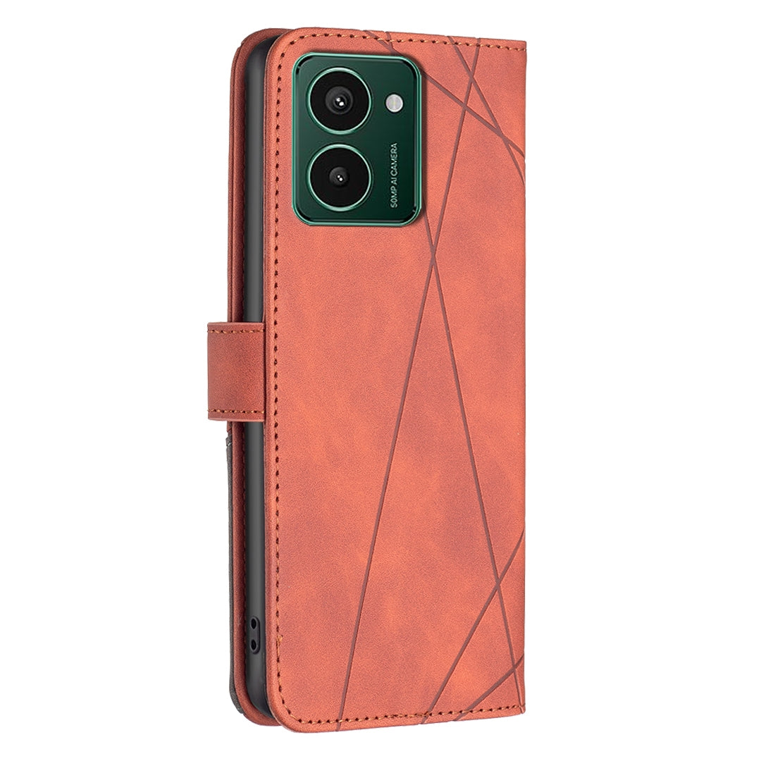 HMD Pulse+ Rhombus Texture Leather Phone Case with Magnetic Buckle and Card Holder