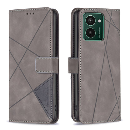 HMD Pulse+ Rhombus Texture Leather Phone Case with Magnetic Buckle and Card Holder