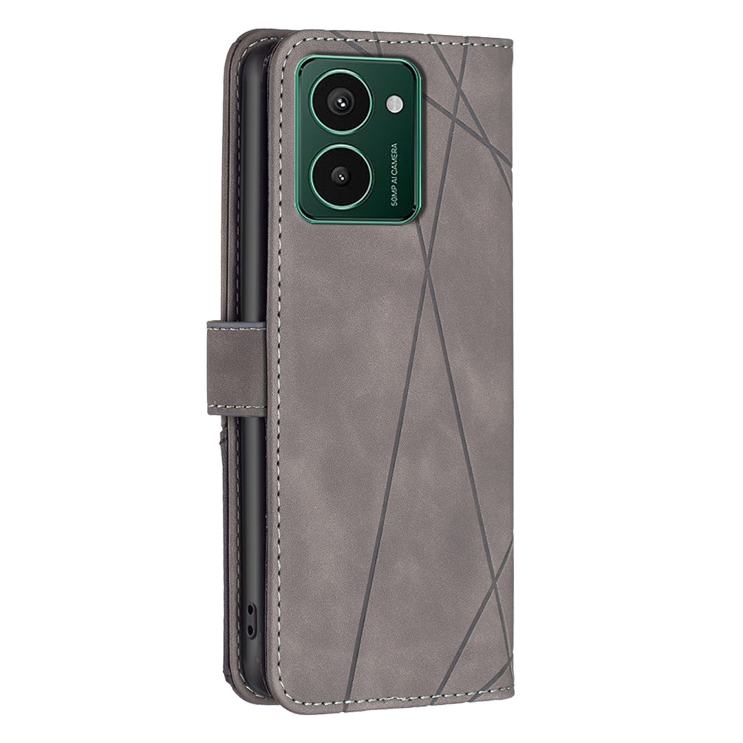 HMD Pulse PRO Rhombus Texture Leather Phone Case with Magnetic Buckle and Card Holder