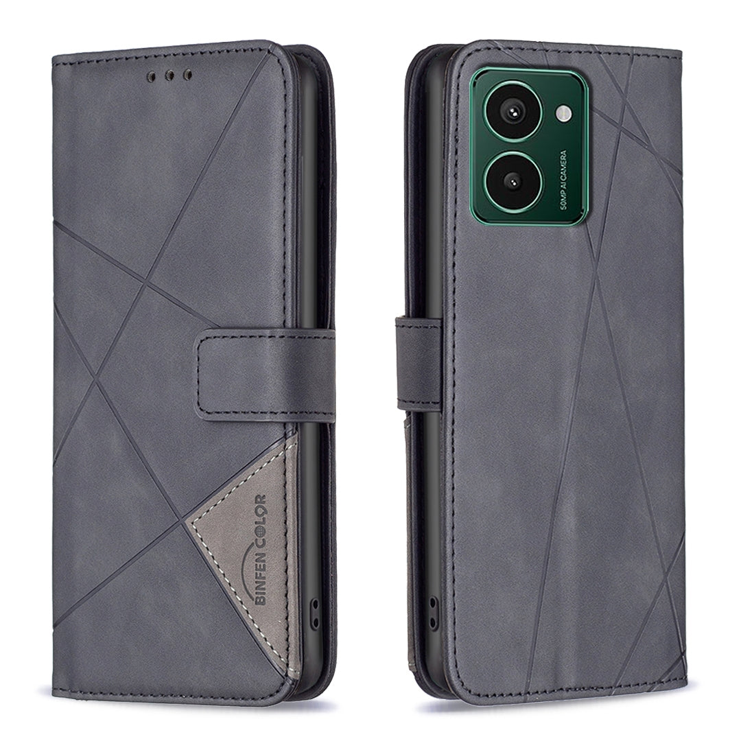 HMD Pulse+ Rhombus Texture Leather Phone Case with Magnetic Buckle and Card Holder