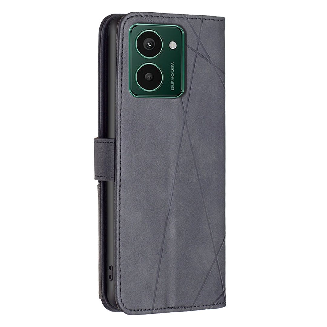 HMD Pulse PRO Rhombus Texture Leather Phone Case with Magnetic Buckle and Card Holder