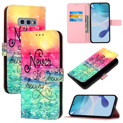 Samsung Galaxy S10e Leather Flip Phone Case with 3D Painted Design, Card Holder, Wallet & Stand Function - Durable Protection & Easy Access