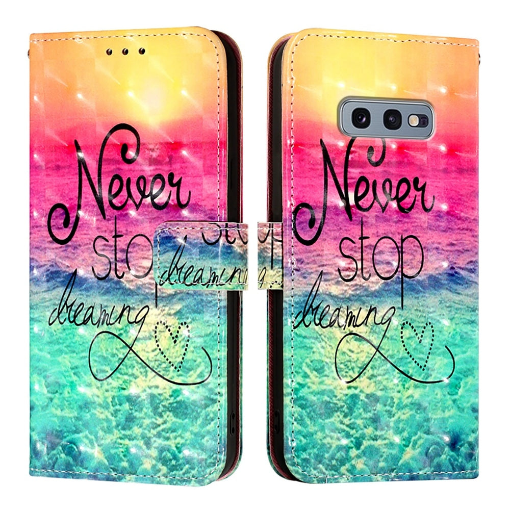 Samsung Galaxy S10e Leather Flip Phone Case with 3D Painted Design, Card Holder, Wallet & Stand Function - Durable Protection & Easy Access