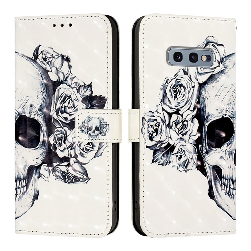 Samsung Galaxy S10e Leather Flip Phone Case with 3D Painted Design, Card Holder, Wallet & Stand Function - Durable Protection & Easy Access