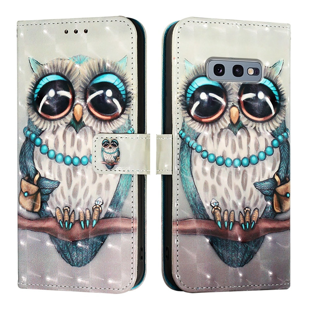 Samsung Galaxy S10e Leather Flip Phone Case with 3D Painted Design, Card Holder, Wallet & Stand Function - Durable Protection & Easy Access